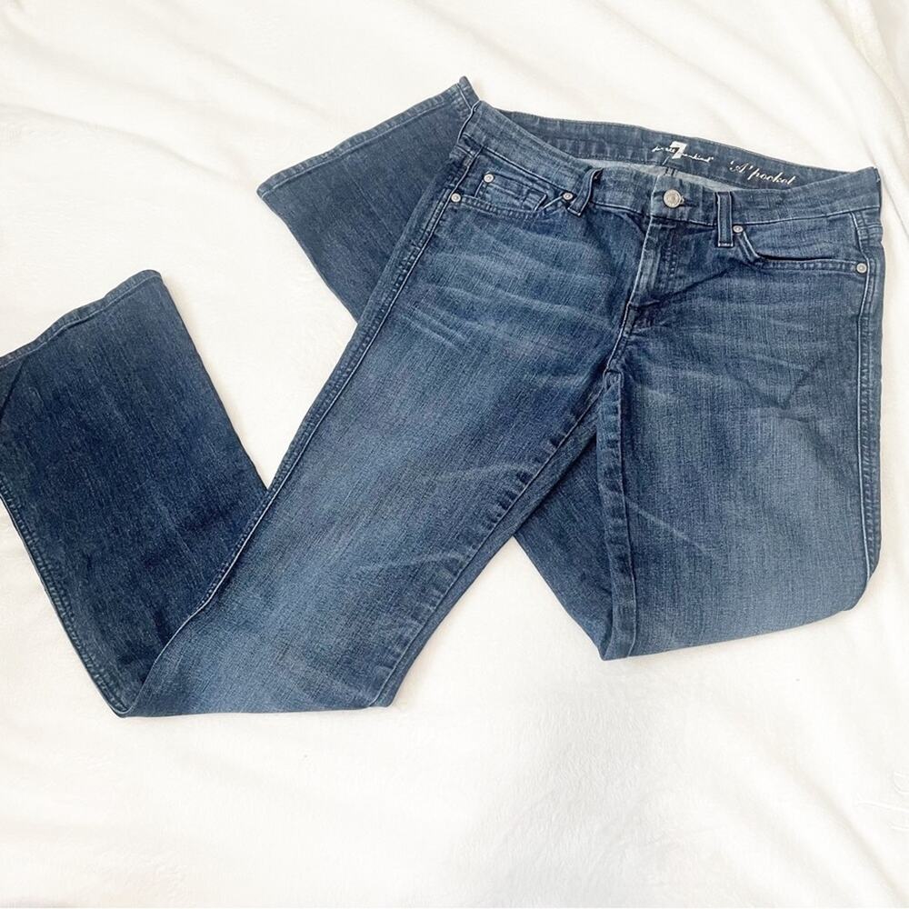 7 for all mankind the A pocket jeans blue denim size 29 rhinestone bootcut 7FAM